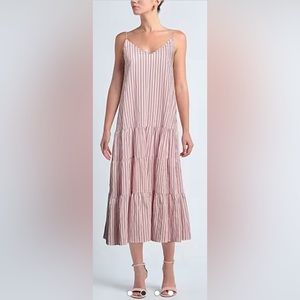 BOSS Blush Striped Midi dresses Size 10 NWT